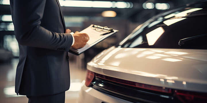 Salesman Showcasing Car to Businessman stock Business Deal in Motion: Salesman Showcasing Car to Businessman 