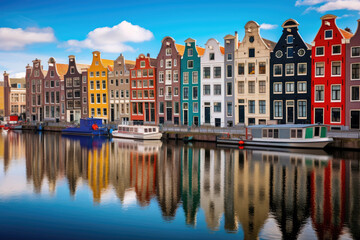 Colorful buildings in Amsterdam