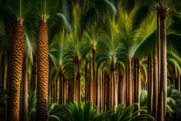 Beautiful palm trees groove landscape