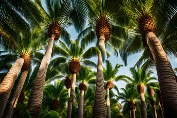 Beautiful palm trees groove landscape