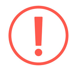 シンプルな赤色のびっくりマーク