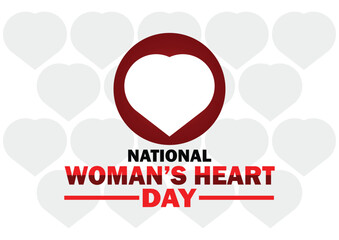 National Woman's Heart Day. Vector illustration. Suitable for greeting card, poster and banner.