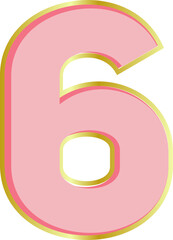 Elegant Pink Number 6