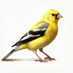 American Goldfinch isolated on white background