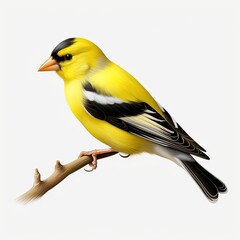 Fototapeta premium American Goldfinch isolated on white background