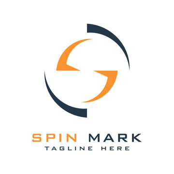 Spin Logo mark design modern flat simple concept