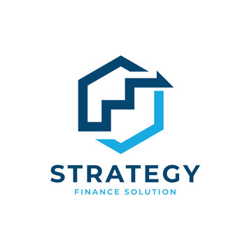 Strategy Logo design Modern minimal concept for financial and corporate business company