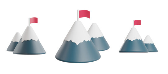 3D illustration Business Icon Mountain PNG Isolated High Resolution For Website And App Design Transparent Background  Simple Cartoon Design Minimal Bright Render In Toy Style