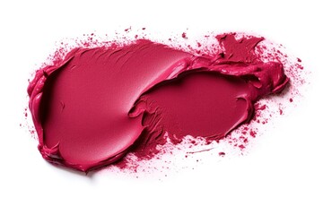 Cran Berry color lipstick swatch isolated on white background, nail polish, Cosmetic, brush stroke swipe - obrazy, fototapety, plakaty