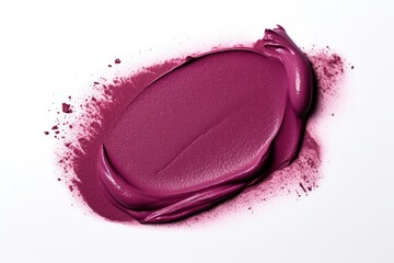 Deep plum color lipstick swatch isolated on white background, nail polish, Cosmetic, brush stroke swipe - obrazy, fototapety, plakaty