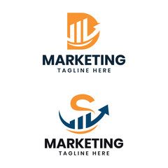 Marketing logo design mark collection with modern and simple concept for business and company uses