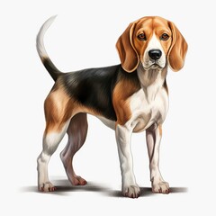 beagle dog isolated on white