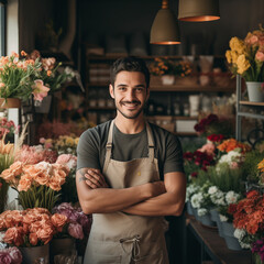 person holding flowers in the market