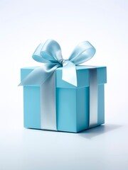 Light blue gift box on white background.