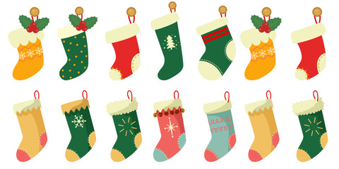 flat christmas stocking handdrawn