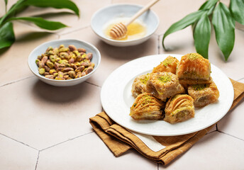 Assortment of Turkish baklava dessert