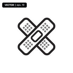 bandage, plaster, aid, injury, medical, Simple Medical icon. vector illustrationPrint