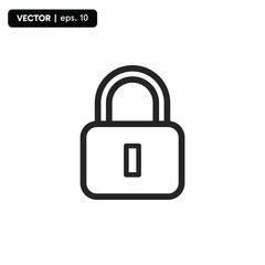 simple key icon, outline icon with white background. eps 10