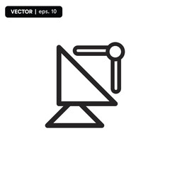 simple satellite signal transmitter tracking icon, with a white background