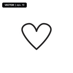 Love symbol, heart linear icon. vector eps 10.