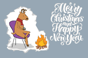 Santa's Deer is Enjoying the Christmas Day