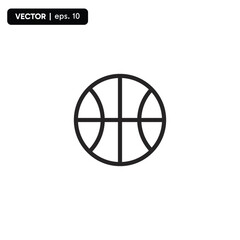 Basketball vector icon in linear, outline icon isolated on white background