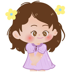 little girl with flower