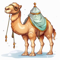 christmas Camel isolated on white background