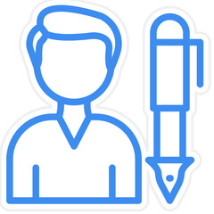 Vector Design Author Male Icon Style