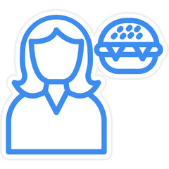 Vector Design Food Vendor Female Icon Style