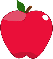 A vibrant and beautiful drawing of a bright red apple.