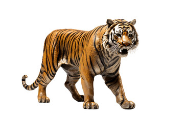 Solo Tiger Figurine Isolated on a transparent background