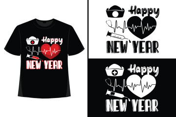 Happy New Year T-Shirt Design, Happy new year 2024, new year t-shirt design. New 2024 t-shirt Design, New year celebration Happy New Year, New Year 2024  Typography style t-shirt design.