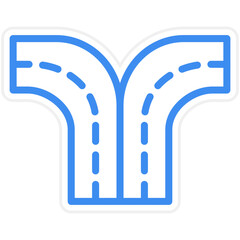 Vector Design Road Split Icon Style