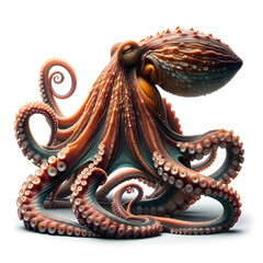 Fototapeta premium Pulpo, Encanto Submarino: Pulpo Aislado en un Mundo de Azul Profundo, Octopus, 章鱼, ऑक्टोपस, Poulpe, أخطبوط, অষ্টভূজ সামুদ্রিক প্রাণী, осьминог, Polvo, آکٹپس