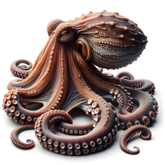 Fototapeta premium Pulpo, Encanto Submarino: Pulpo Aislado en un Mundo de Azul Profundo