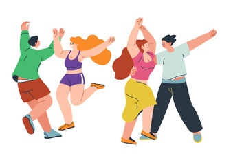 People dancing in pubs or club, happy couples