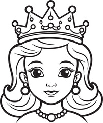 cute cartoon princess drawing for coloring hand drawn illustration © Azra