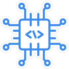 Vector Design Code Processor Icon Style