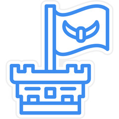 Vector Design Castle Flag Icon Style