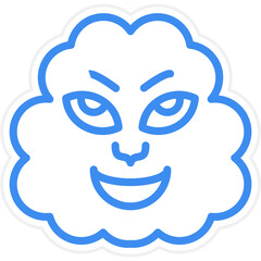 Vector Design Wind Face Icon Style