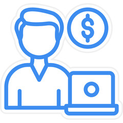 Vector Design Freelancer Male Icon Style