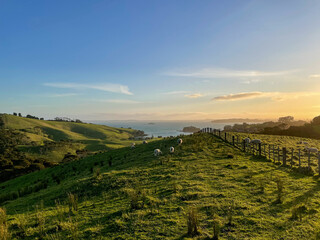 sunset over the hills