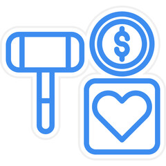 Vector Design Charity Auction Icon Style