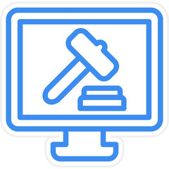 Vector Design Online Bidding Icon Style