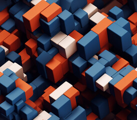 3D Block Print Seamless Patterns