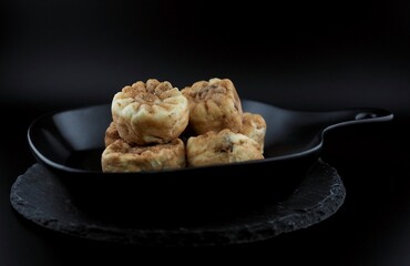 한국음식 국화모양 팥빵