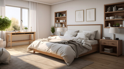 The interior design of the main bedroom is made very comfortable using items from Ikea