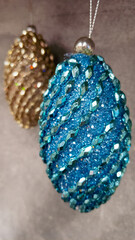 Two pine cone toys for the Christmas tree