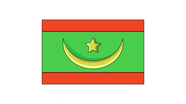 animation forming the flag of the country of Mauritania